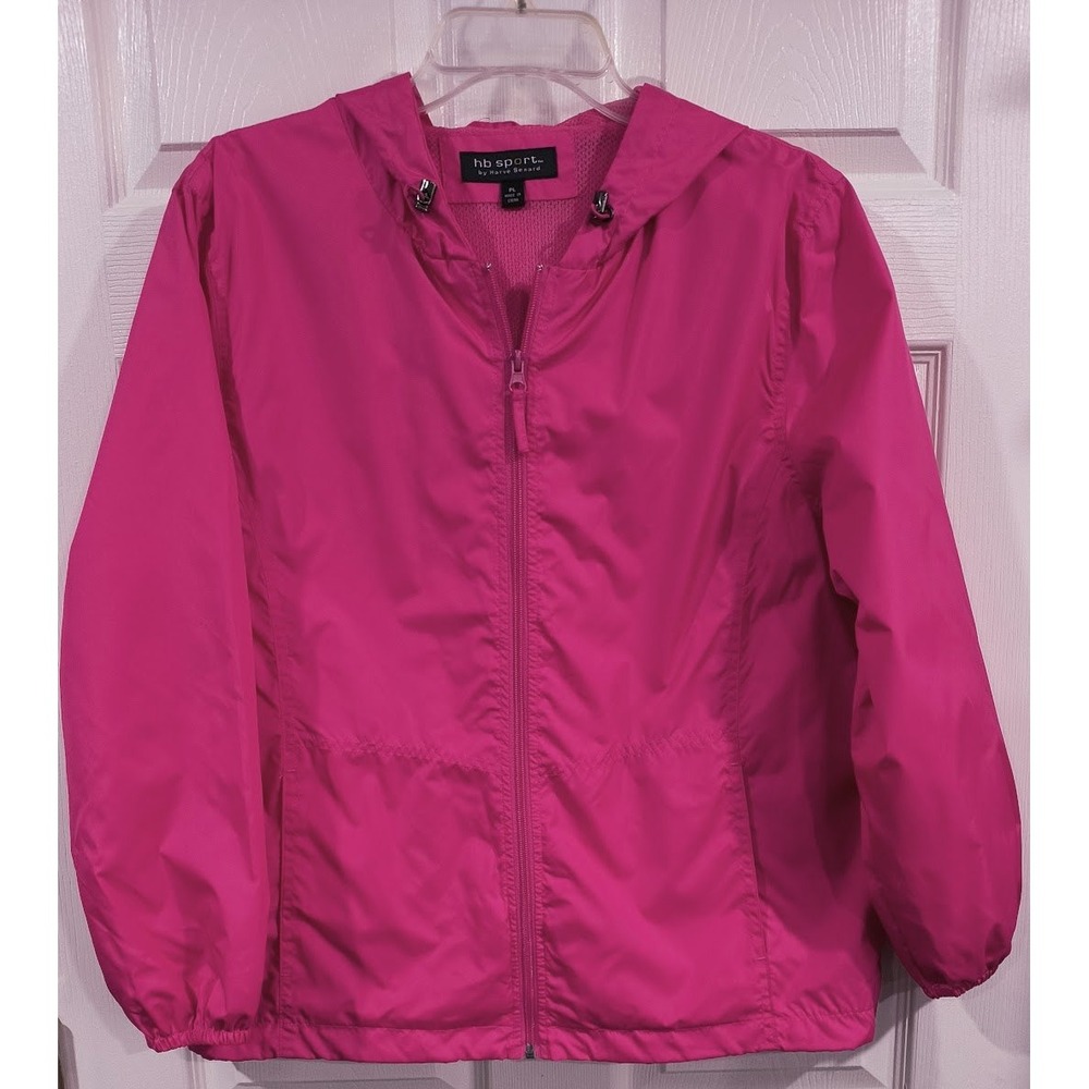 HB Sport Harve Benard Pink Hooded‎ Windbreaker Jacket Womens PL